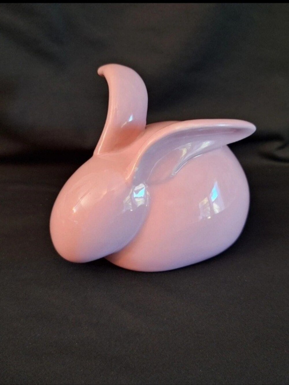 Pink Ceramic Rabbit Bunny Figurine 4.5"